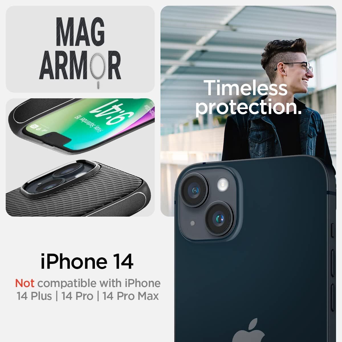 Hülle Spigen Mag Armor IPhone 14 PRO MAX NAVY BLAU - Shop