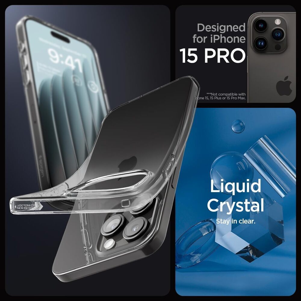 Spigen Crystal Flex Case for Apple iPhone 15 Pro Max - Crystal Clear